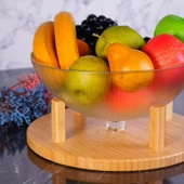 Bambum Kuga Cam Kapaklı Ayaklı Kek Fanusu 30 Cm thumbnail 3