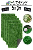 Yapay Çim 30x40 cm 5 Adet A3 Boyutunda Dekoratif Maket Çim Yapay Çim Halı Teraryum Suni Çim thumbnail 1