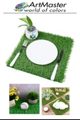 Yapay Çim 30x40 cm 5 Adet A3 Boyutunda Dekoratif Maket Çim Yapay Çim Halı Teraryum Suni Çim thumbnail 5