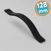 10 Adet Mobilya Çekmece Kolu Mutfak Dolabı ve Kapak Kulpları Dayanıklı Siyah Metal Kulp 128 mm thumbnail 2