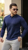 Erkek Saç örgü Desenli Uzun Kollu Triko thumbnail 3