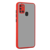 Galaxy A21S Kılıf Zore Hux Düğme ve Kapak Zıt Renk Kılıf thumbnail 3