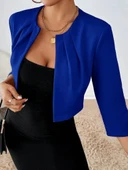 Kadın Truvakar Kol önü Açık Kısa Ithal Krep Ceket thumbnail 3