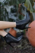 Blan Siyah Cilt Topuklu Bot thumbnail 2