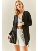 Kadın Uzun Kollu Bağcık Detay Hırka thumbnail 5