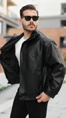 Erkek Içi Astarlı Oversize Deri Ceket thumbnail 1