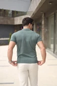 Erkek Polo Yaka Fermuar Detaylı Tişört thumbnail 3