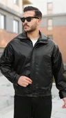 Erkek Içi Astarlı Oversize Deri Ceket thumbnail 2
