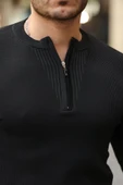 Erkek Fermuarlı Bisiklet Yaka Dokulu Uzun Kollu Triko thumbnail 3