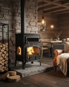 Reyo Stove Kemah Üç Camlı Yan Kapak Fırınlı Döküm Şömine Soba thumbnail 1