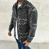 Erkek Polar Fermuarlı weatshirt – Kapüşonsuz, Cepli, Yumuşak Dokulu, Oversize Rahat Kalıp, Kışlık ıcak Tutan Fermuarlı Ü thumbnail 3