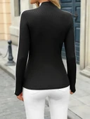 Kadın Uzun Kollu Balıkçı Yaka Kaşkorse Bluz thumbnail 5