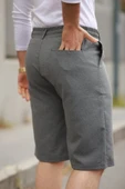 Erkek Beli Bağcıklı Ve Düğmeli Bezayağı Kumaş şort thumbnail 3