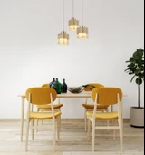 AVONNI AV-60193-3T-KRM Krem Boyalı Modern Avize E27 Metal Cam 40cm thumbnail 2