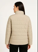 Bomber ont Ceket – u İtici Kumaş, Kapitone Astarlı, Fermuarlı, Kışlık  Bej thumbnail 2