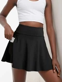 Kadın Yüksek Bel Cepli Sandy Short Etek thumbnail 3