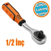 Cırcır Kol Lokma Anahtarı Profesyonel 1/2'' Ergonomik Kaymaz Saplı Dayanıklı Krom Kaplama thumbnail 1