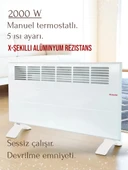 Elektrikli Panel Konvektör Isıtıcı Manuel Termostat Soba 2000 WATT (AYAKLAR,ASKI APARATI DAHİL) thumbnail 2