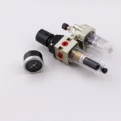 Otomatik Boşaltma Yüksek Kapasite İkili Şartlandırıcı 1/4" Pnömatik Hava Filtre Yağlayıcı FRL Seti thumbnail 3