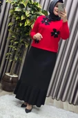 Kadın Giyim Büyük Beden Piliseli Etek thumbnail 8