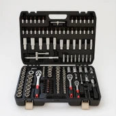 Lokma Anahtar Seti 173 Parça Profesyonel Çok Amaçlı El Alet Seti 1/2 3/8 1/4 6 Köşe CR-V Çelik thumbnail 1