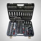 Lokma Anahtar Seti 173 Parça Profesyonel Çok Amaçlı El Alet Seti 1/2 3/8 1/4 6 Köşe CR-V Çelik thumbnail 5