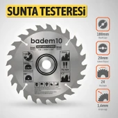 Metalik Gri Dayanıklı TCT 180mm 20mm 24T Sunta Ahşap Medefe Daire Testere Bıçağı thumbnail 2