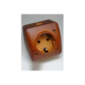 5 Adet Sıva Üstü Kiraz Ahşap Renkli Priz Elbi / Alsu thumbnail 2