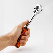 Cırcır Kol Lokma Anahtarı Profesyonel 1/2'' Ergonomik Kaymaz Saplı Dayanıklı Krom Kaplama thumbnail 2