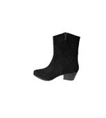 YAZKIŞ Kadın Siyah Taba Süet Üzeri Desenli 5cm Kalın Topuk Kovboy Botu thumbnail 9