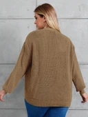 Kadın Beş Düğme Büyük Beden Triko Hırka thumbnail 5