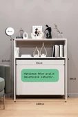 BAGAX Myra Model, Beyaz Renk, 100 cm, Petek Üstü Dikey  Çok Amaçlı Raf, Kitaplık thumbnail 1