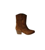 YAZKIŞ Kadın Siyah Taba Süet Üzeri Desenli 5cm Kalın Topuk Kovboy Botu thumbnail 3