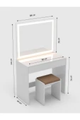 BAGAX Led Işıklı Makyaj Masası Seti Tabure Ve Ayna Dahildir Tek Çekmeceli 24001 thumbnail 5