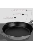 LAVA Döküm Yuvarlak Kızartma Tavası Döküm Demir Yekpare Saplı Premium Serisi28cm-LV Y TV 28 PR GR thumbnail 6