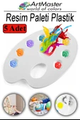 Resim Paleti 5 Adet Plastik Boyama Paleti Godeli Ressam Paleti Akrilik Boya Guaj Boya Suluboya Resim Yapma Boya Paleti thumbnail 1