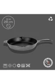 LAVA Döküm Yuvarlak Kızartma Tavası Döküm Demir Yekpare Saplı Premium Serisi28cm-LV Y TV 28 PR GR thumbnail 4