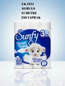 Sunfy 40'lı Tuvalet Kağıdı - 3 Katlı %100 Saf Selüloz Yumuşaklığı thumbnail 1