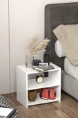 BAGAX Bölmeli Yatak Odası Komodini Beyaz thumbnail 4