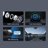 +360 Botslab Hk50 Set / 3k Qhd Wifi 150 Ultra Geniş Açı Gece Görüşlü Akıllı Araç Kamera + Park Kiti thumbnail 4