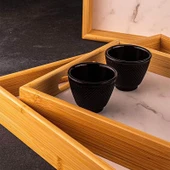 Bambum Marbella 3'lü Mermer Desen Tepsi Beyaz thumbnail 2