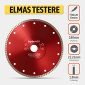 Hassas Beton Seramik Porselen Kesme Elmas Testere 180X1,8MM Hassas Kesim Testere Bıçağı thumbnail 2