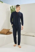 Kocabey 9220 Erkek Midi Yaka Uzun Kol Pijama Takım thumbnail 3