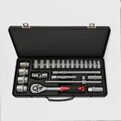 Lokma Seti 1/2" CR-V Çelik 26 Parça Profesyonel Tamir Bakım Lokma Anahtar Ucu Çok Amaçlı Set thumbnail 1