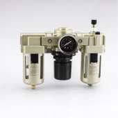 Yüksek Kapasite Üçlü Şartlandırıcı 1/2'' Pnömatik Hava Filtre Regülatör Yağlayıcı FRL Seti Kompresör thumbnail 1