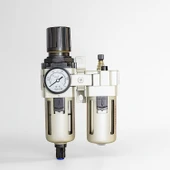 Yüksek Kapasite İkili Şartlandırıcı 1/2'' Pnömatik Hava Filtre Regülatör Yağlayıcı FRL Seti Kompresör thumbnail 2