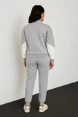 Premium Parçalı Eşofman Takım  Dik Yaka Fermuarlı weatshirt  Gri thumbnail 3