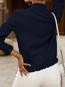 Kadın Uzun Kollu önden Fermuarlı Modal Ceket thumbnail 3