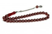 Tesbihci Dayı  Ateş Kehribar Tesbih Gümüş Çakımlı (Khr -10774) - 1
