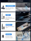 17000PA 100W Araç Süpürgesi LED Ekranlı, Ev Ofis Araba İçin El Süpürgesi Hepa Filtreli thumbnail 2